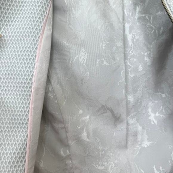 TED BAKER Working Title Textured Zip Jacket Light Blue Cropped 3/4 Sleeve Size 1 - Picture 8 of 10